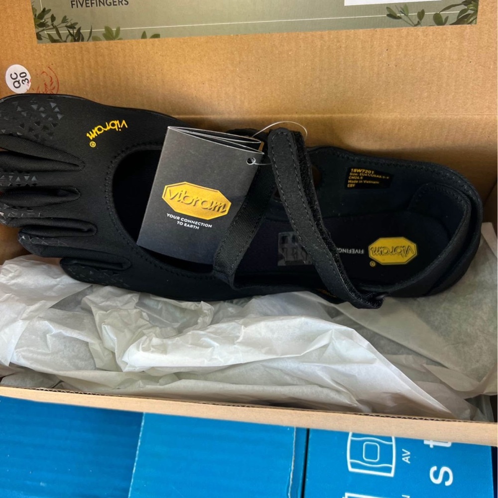 Vibram Black Footwear with Gold Logo